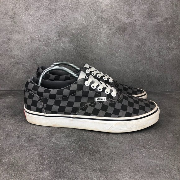 Vans Doheny Checkerboard Low Top Sneaker, Black Gray, Men's 8 - Picture 1 of 9